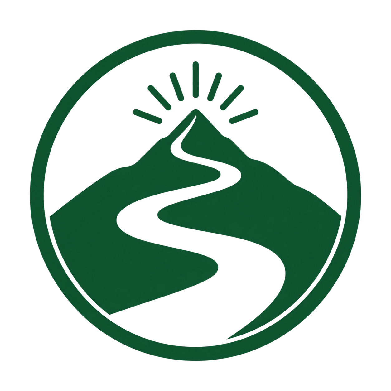 Green ascending path representing choosing the higher road.